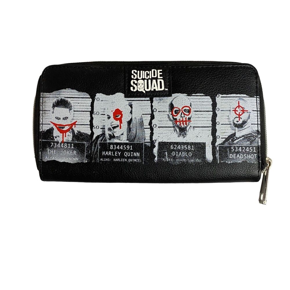 #7991 Black Suicide Squad Medium Sized Womens Wallet 9X6
